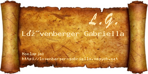 Lövenberger Gabriella névjegykártya